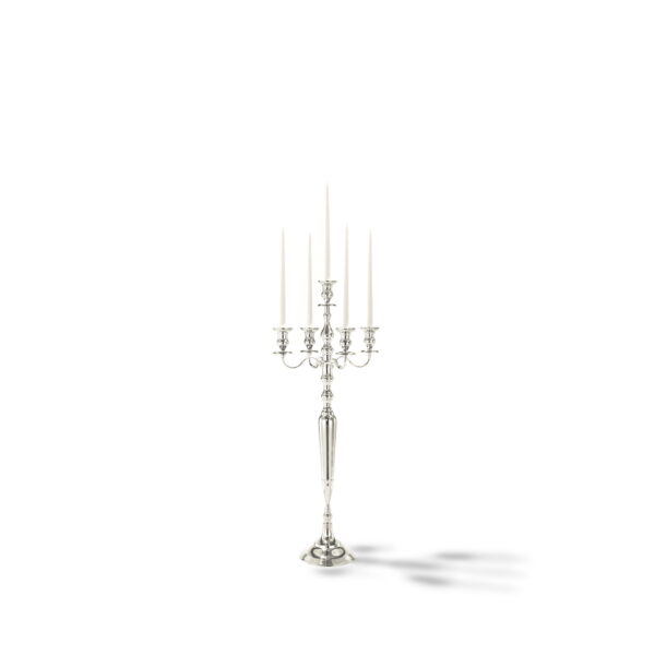 Kerzenleuchter, 5-armig, Silber, 105 cm